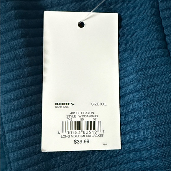 Tek Gear Women's Hooded Long Mixed-Media Jacket in Blue Crayon - Picture 7 of 9